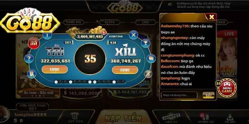 Ưu điểm của tài xỉu go88 tại hệ thống cá cược